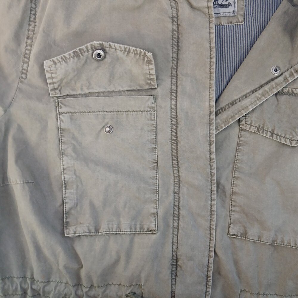 Levi's Olive Green Distressed Utility Rain Jacket EUC - Picture 4 of 10